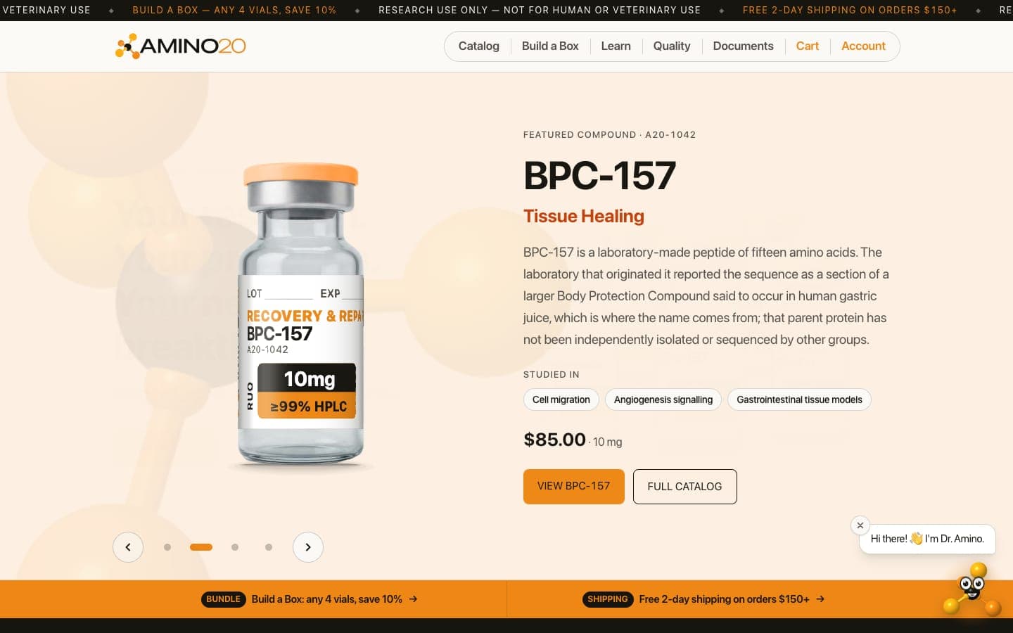 Home page of Amino20 Labs