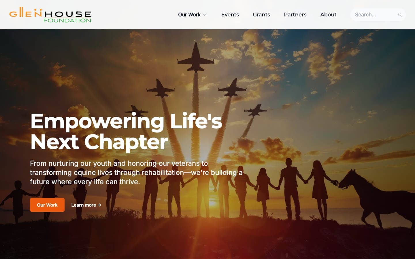 Home page of Glenhouse Foundation Events