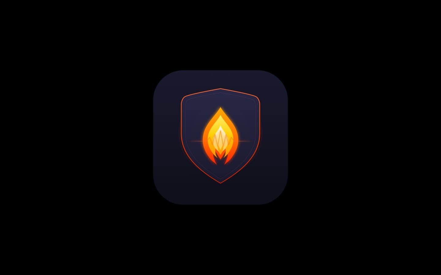 Phoenix Alerts app icon: a flame on a shield